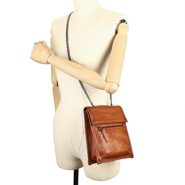 Small Womens Flap Leather Crossbody Bags Chain Shoulder Bag For Women