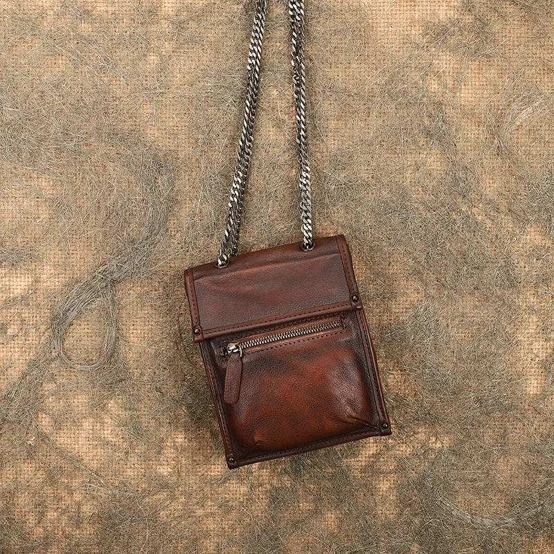 Small Womens Flap Leather Crossbody Bags Chain Shoulder Bag For Women