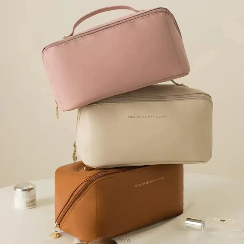 Stylish PU Leather Luxury Cosmetic Bag | Travel Toiletries Organizer