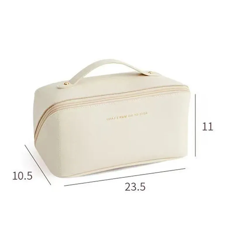 Stylish PU Leather Luxury Cosmetic Bag | Travel Toiletries Organizer