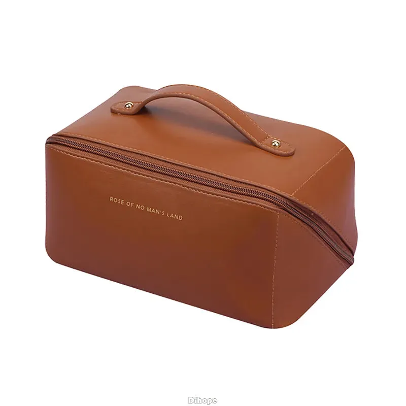 Stylish PU Leather Luxury Cosmetic Bag | Travel Toiletries Organizer