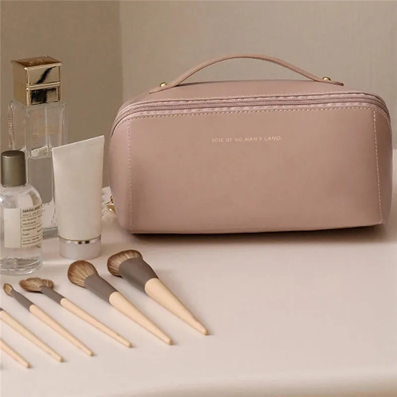 Stylish PU Leather Luxury Cosmetic Bag | Travel Toiletries Organizer