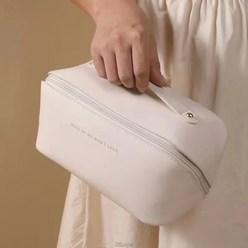 Stylish PU Leather Luxury Cosmetic Bag | Travel Toiletries Organizer