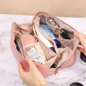 Stylish PU Leather Luxury Cosmetic Bag | Travel Toiletries Organizer