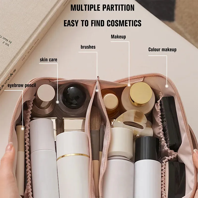 Stylish PU Leather Luxury Cosmetic Bag | Travel Toiletries Organizer