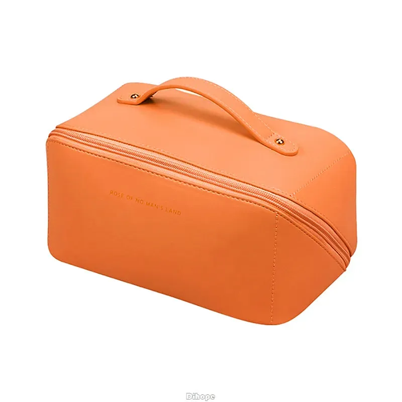 Stylish PU Leather Luxury Cosmetic Bag | Travel Toiletries Organizer