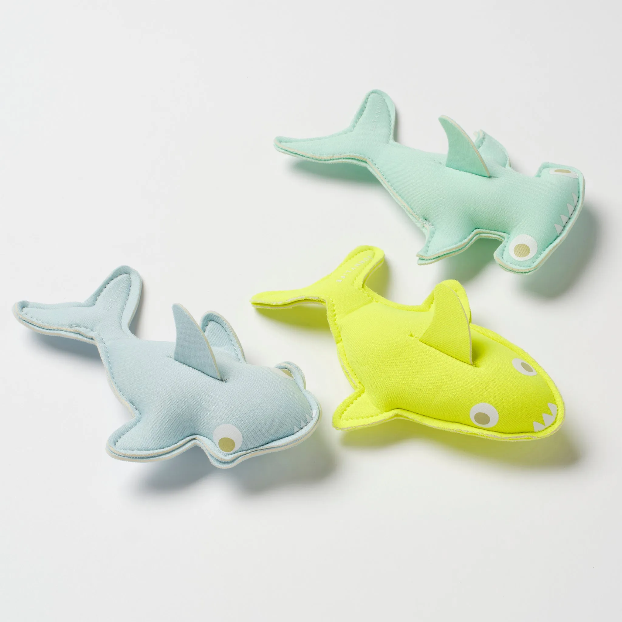 Sunny Life Salty the Shark Dive Buddies Aqua Neon Yellow Set of 3