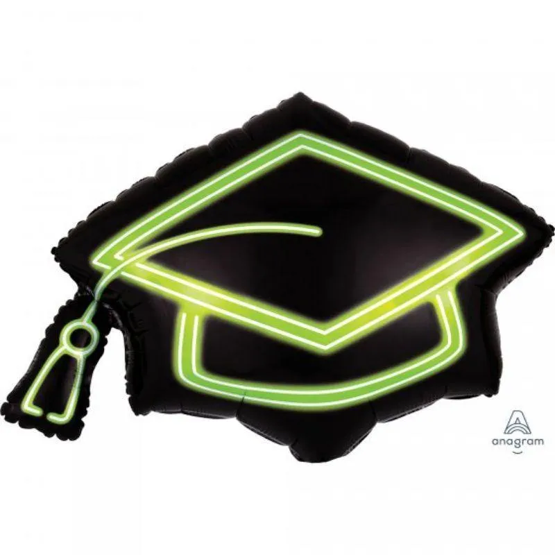 SuperShape Neon Grad Cap Foil Balloon - 78cm x 55cm