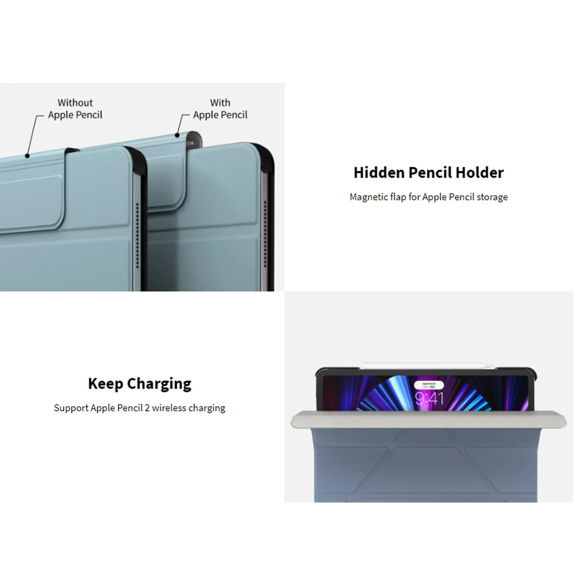 SwitchEasy Origami for iPad Pro 11" - Air 10.9" ( 2022 - 2018 ) M1 Chip - Exquisite Blue (Barcode: 4895241101069 )