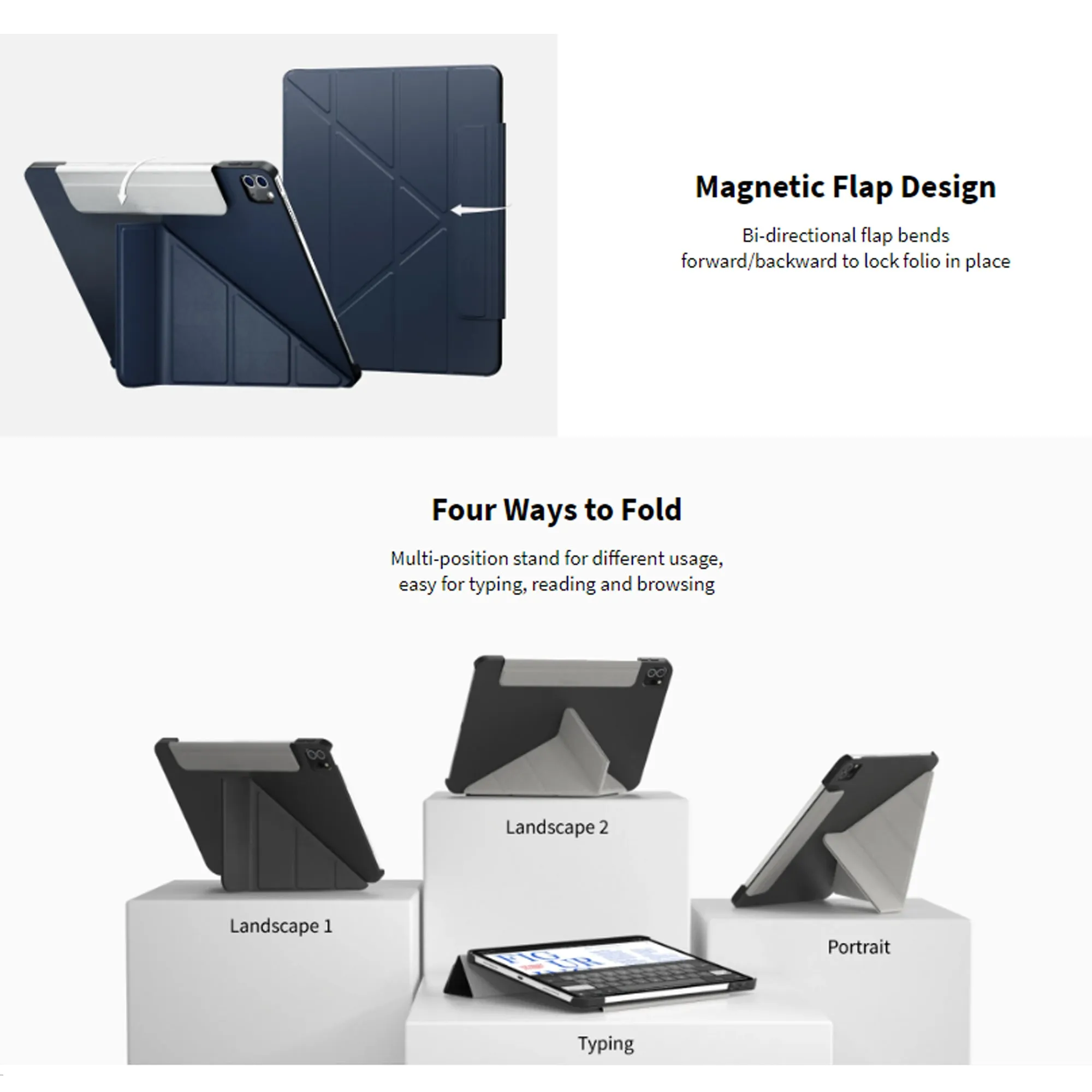 SwitchEasy Origami for iPad Pro 11" - Air 10.9" ( 2022 - 2018 ) M1 Chip - Exquisite Blue (Barcode: 4895241101069 )