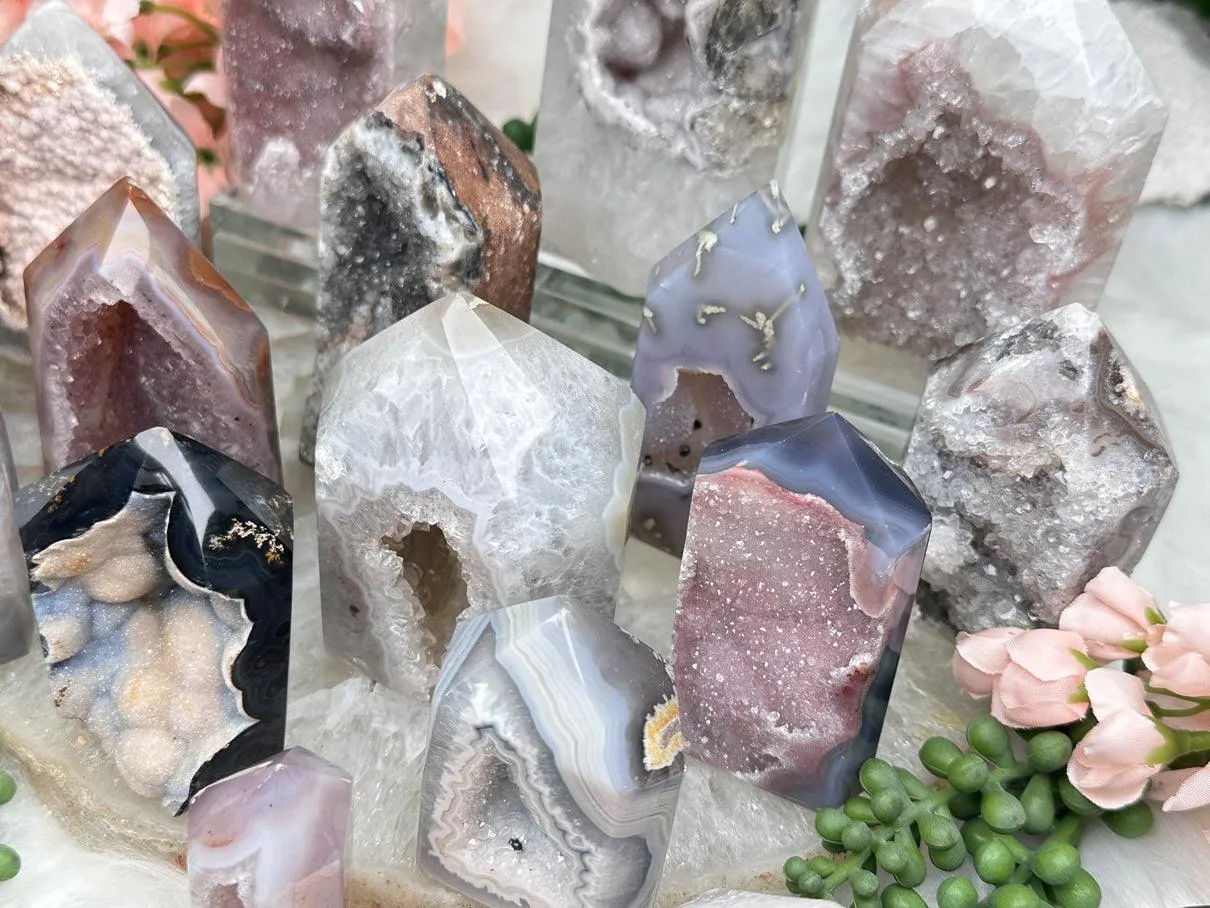 Unique Agate Crystal Points