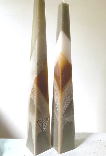 Unique Artisan Textured Candle - Ochre