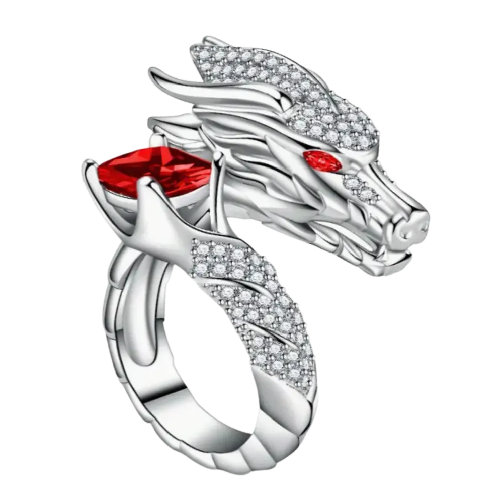 Unique Handmade Silver Dragon Ring