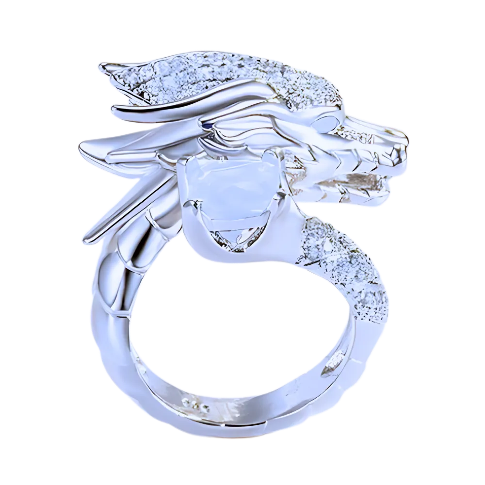 Unique Handmade Silver Dragon Ring