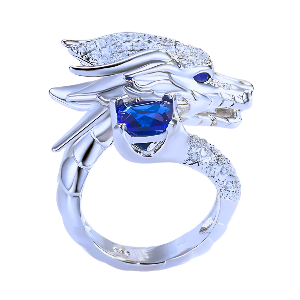 Unique Handmade Silver Dragon Ring