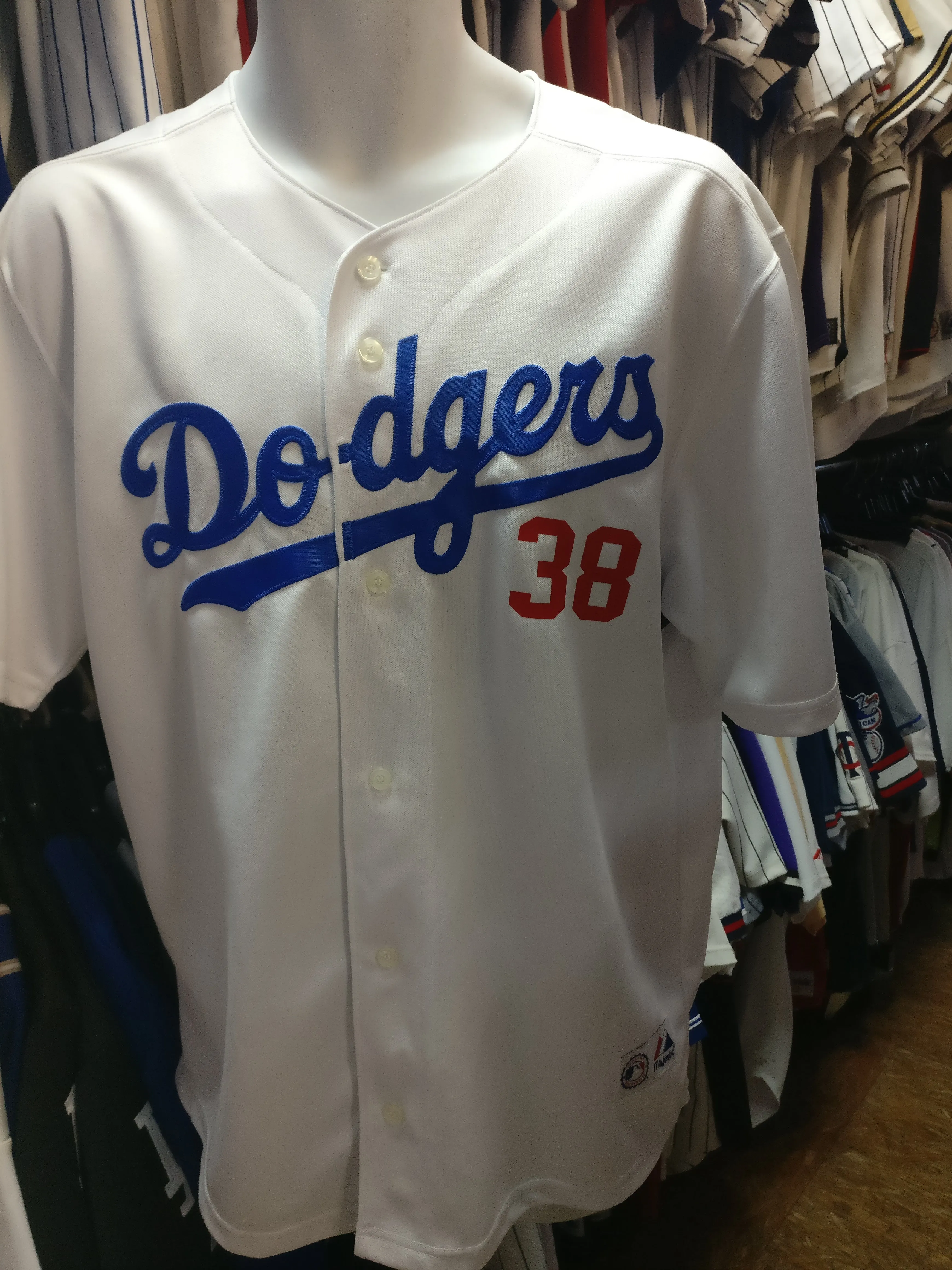 Vintage #38 ERIC GAGNE Los Angeles Dodgers MLB Majestic Jersey 18-20