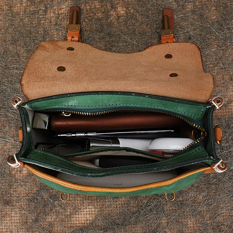 Vintage Ladies Leather Crossbody Messenger Bag Satchel Handbags for Women