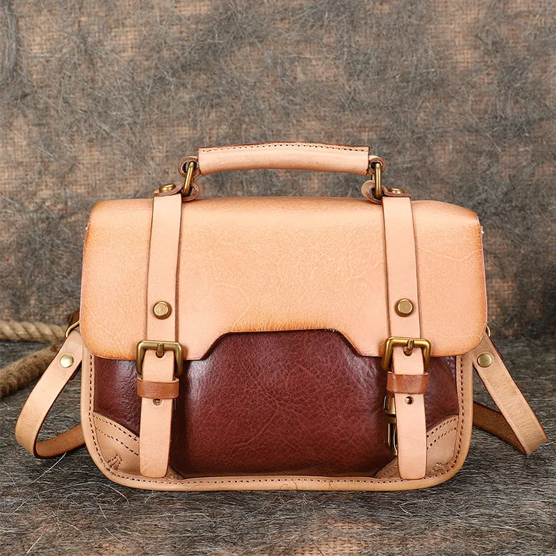Vintage Ladies Leather Crossbody Messenger Bag Satchel Handbags for Women