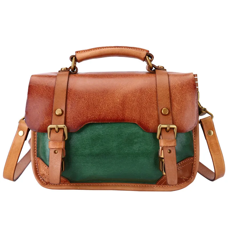 Vintage Ladies Leather Crossbody Messenger Bag Satchel Handbags for Women