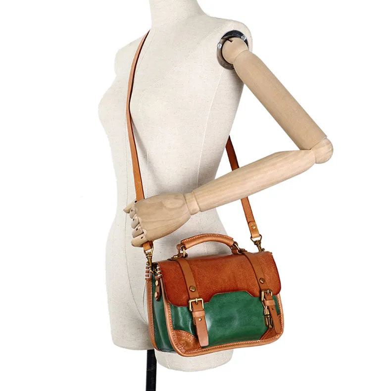 Vintage Ladies Leather Crossbody Messenger Bag Satchel Handbags for Women