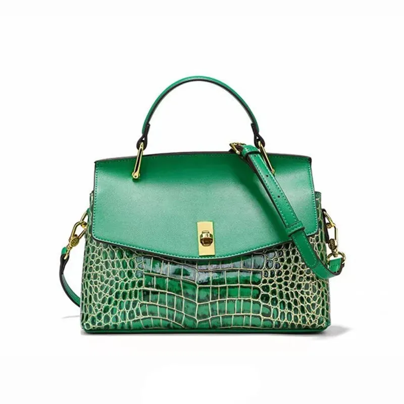 Women's Crocodile Pattern Leather Shell Bags