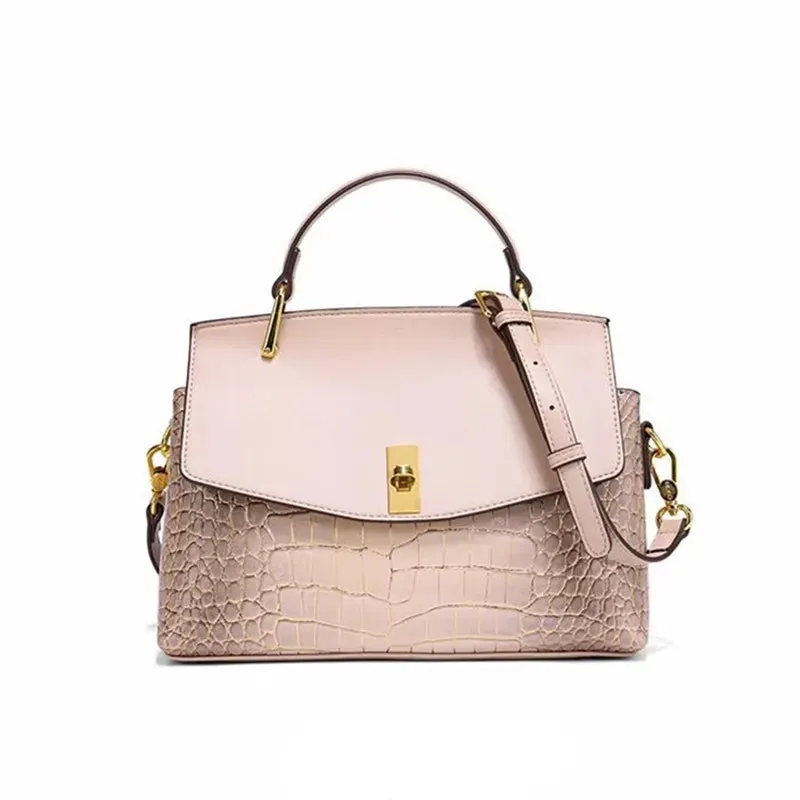 Women's Crocodile Pattern Leather Shell Bags