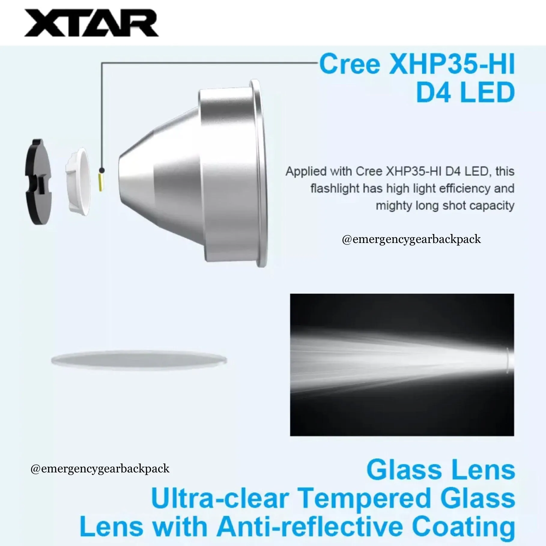XTAR D26 1600 100M Diving Flashlight